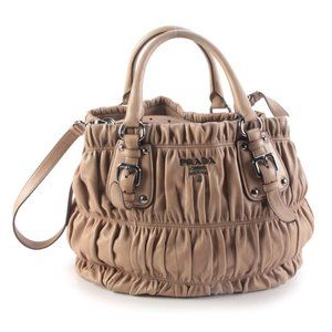 Prada Gauffre Satchel Beige Nappa Leather